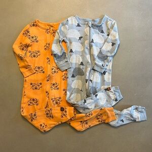 Set of 2 Tea Sleep Tight Zip Pajamas